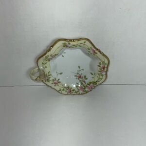 Nippon Candy Dish Trinket Tray Japan Vintage Gold Trim Edge
